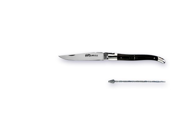 Petit-LAGUIOLE Atelier ARTO® series PRESTIGE mit Backen black buffalo horn tip