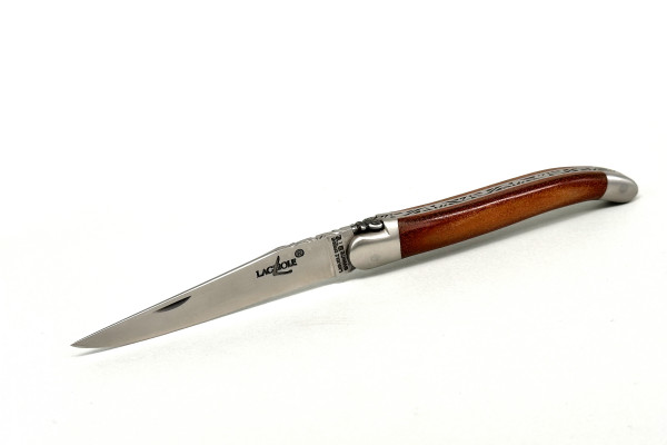 LAGUIOLE Forge de Laguiole CUSTOM 11cm with Inox-bolsters, genuine buffalo leather handle, T12