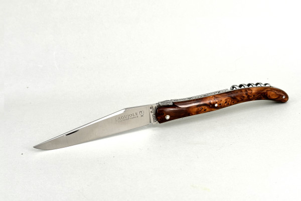 Grand-LAGUIOLE PassionFrance CUSTOM 12cm Korkenzieher, Pepper Yew Burl, guillochiertes Ressort, 14C2