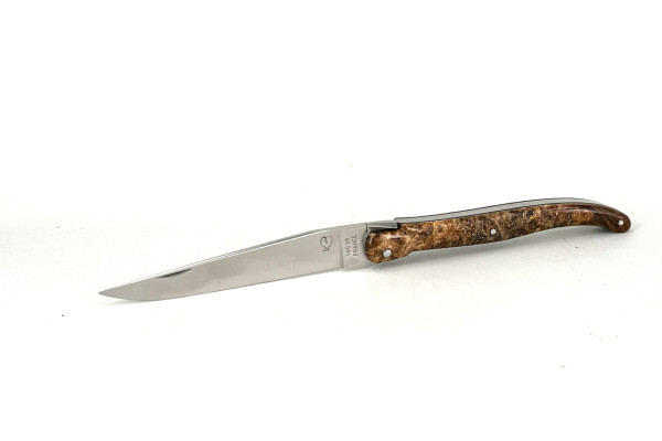 LAGUIOLE PassionFrance CUSTOM extra large13cm, glattes Ressort, stab.Amboina Maserknolle, 14C28