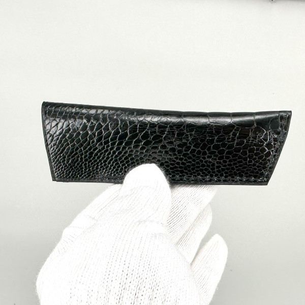 ETUI NEW MODEL size3 CUSTOM, cuir de pied d'autruche pour par ex. LAGUIOLE 12cm