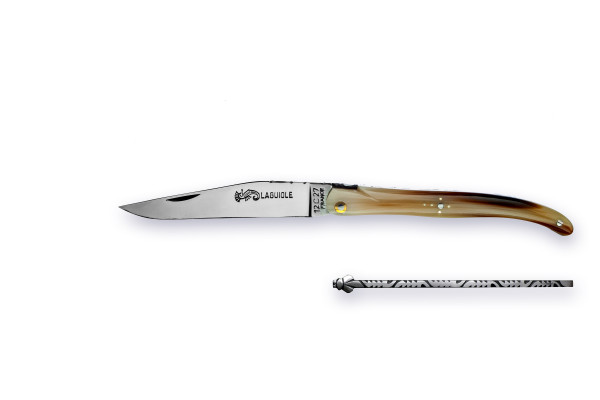 LAGUIOLE Atelier ARTO® series LUXE handle without bolsters / blond buffalo horn tip