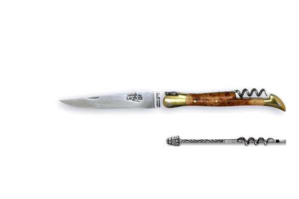 LAGUIOLE 11cm Forge de Laguiole® TRADITION-Messing mit Korkenzieher, Wacholder