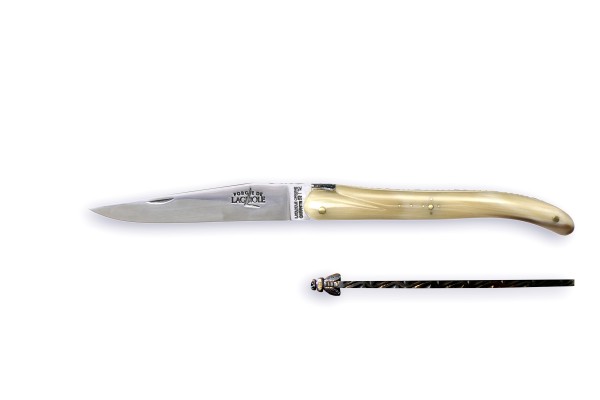 LAGUIOLE series LUXE Forge de Laguiole blonde horn tip satin finish