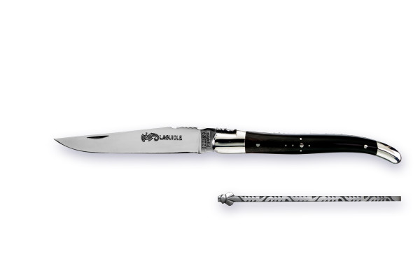 Grand-LAGUIOLE Atelier ARTO® series LUXE with two bolsters / black buffalo horn tip