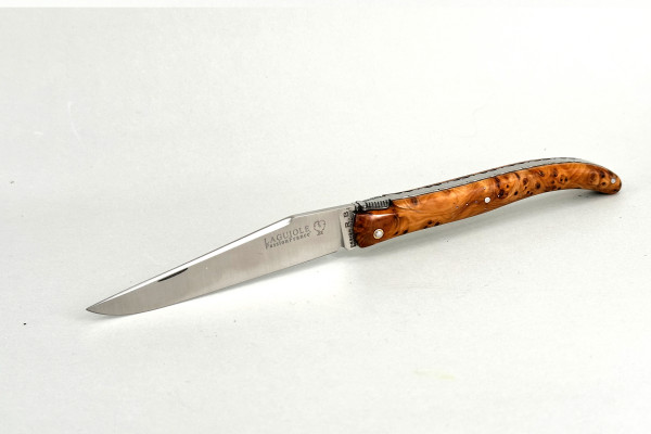 Grand-LAGUIOLE PassionFrance CUSTOM 12cm, design R.B mof², platines décorées, pepper yew burl. 14C28