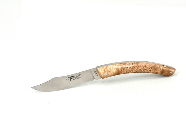 THIERS Atelier COGNET 11cm, 14C28N turquish blade, stabilized poplar burl