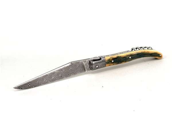 LAGUIOLE PassionFrance unique piece / white mammoth tusk / forged inox damask blade / corkscrew