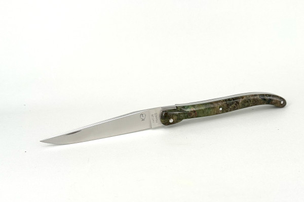 Grand-LAGUIOLE PassionFrance® LUXE extra large 13cm, mouche forgée, loup d'amboine stabilisé teinté, 14C28