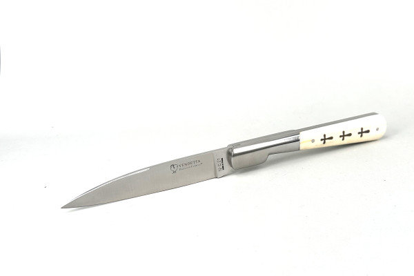 Grand-VENDETTA PassionFrance LUXE 13cm, spring decorated, handle buffalo bone with engravings, blade 12C27